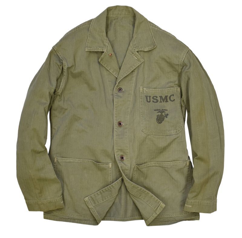 40's【ビンテージ】【米軍実物】【USMC】【P41】HBTジャケット