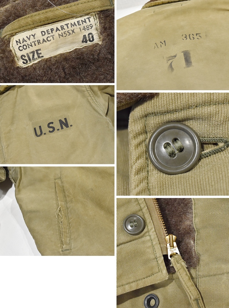 40's【ビンテージ】【米軍実物】【U.S.NAVY】【N-1】【バック