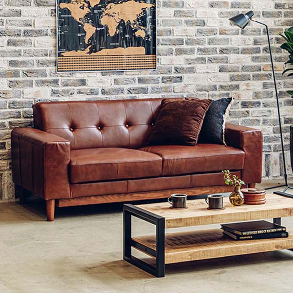 ソファ【本革】HY7311D 3人掛け【送料・開梱設置無料】 キャメル 通販