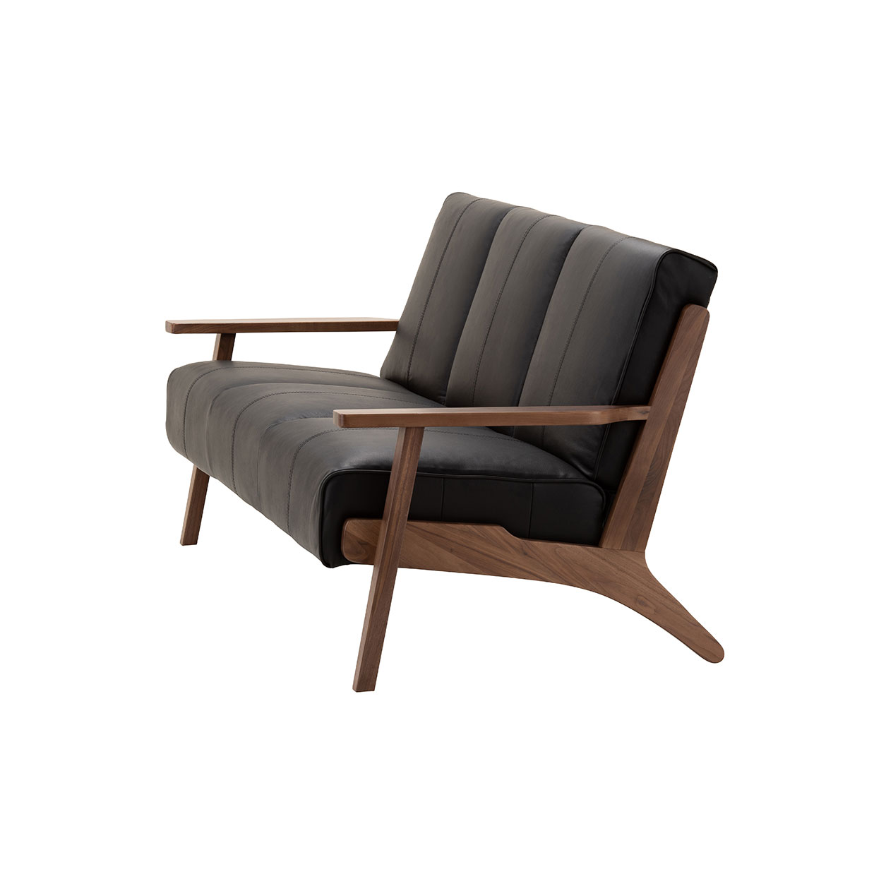 ソファ【本革】NC130A 3人掛け【送料無料】 ブラックレザー