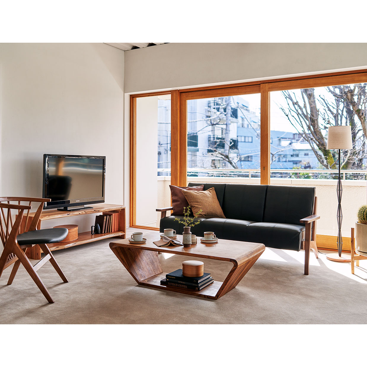 ソファ【本革】NC130A 3人掛け【送料無料】 ブラックレザー