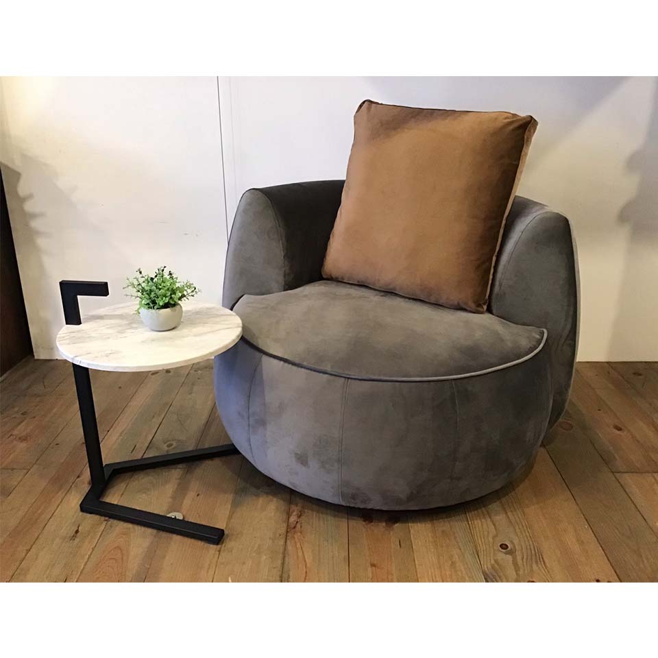 ソファCIRCLE 1人掛け【送料・開梱設置無料】グレー/ブラウン【意匠