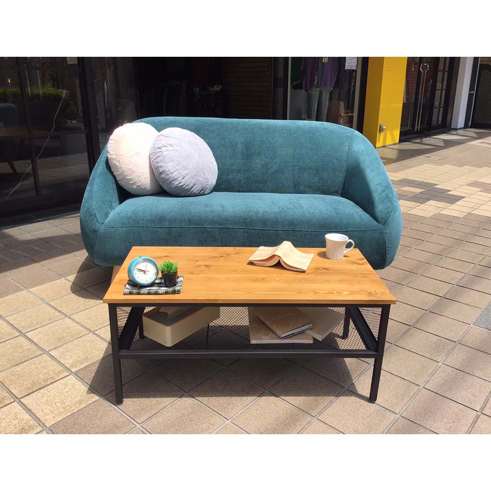 ソファALEXIA 2人掛け ピーコックグリーン【送料・開梱設置無料