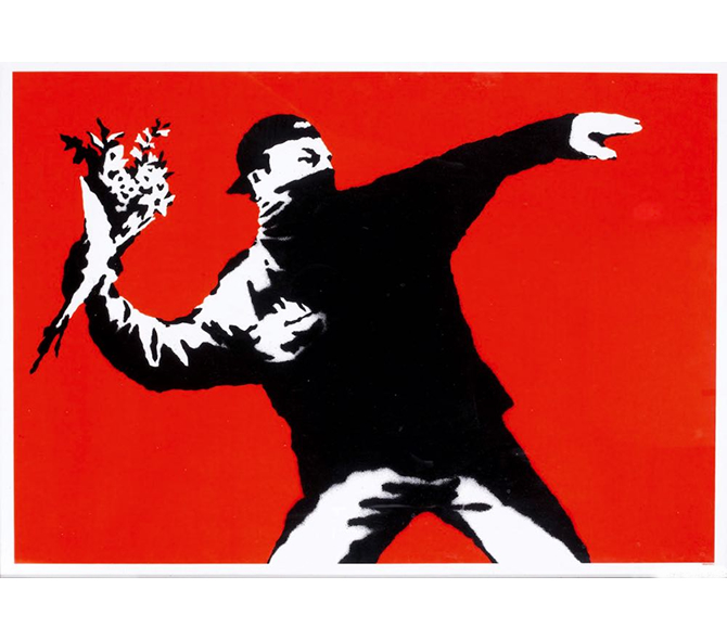 Banksy（バンクシー） -Love is in the Air -COA付きエディション作品