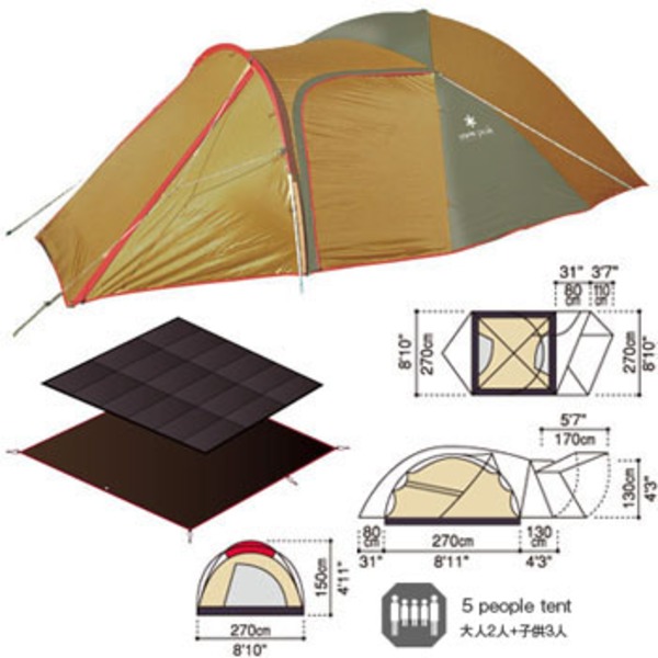 スノーピーク(snow peak) アメニティドーム+アメニティドーム マット