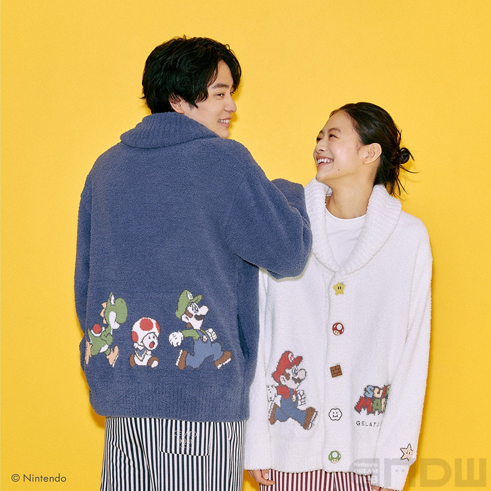 ジェラピケ』×『スーパーマリオ』の新作ルームウェアに“ハッピーマリオ