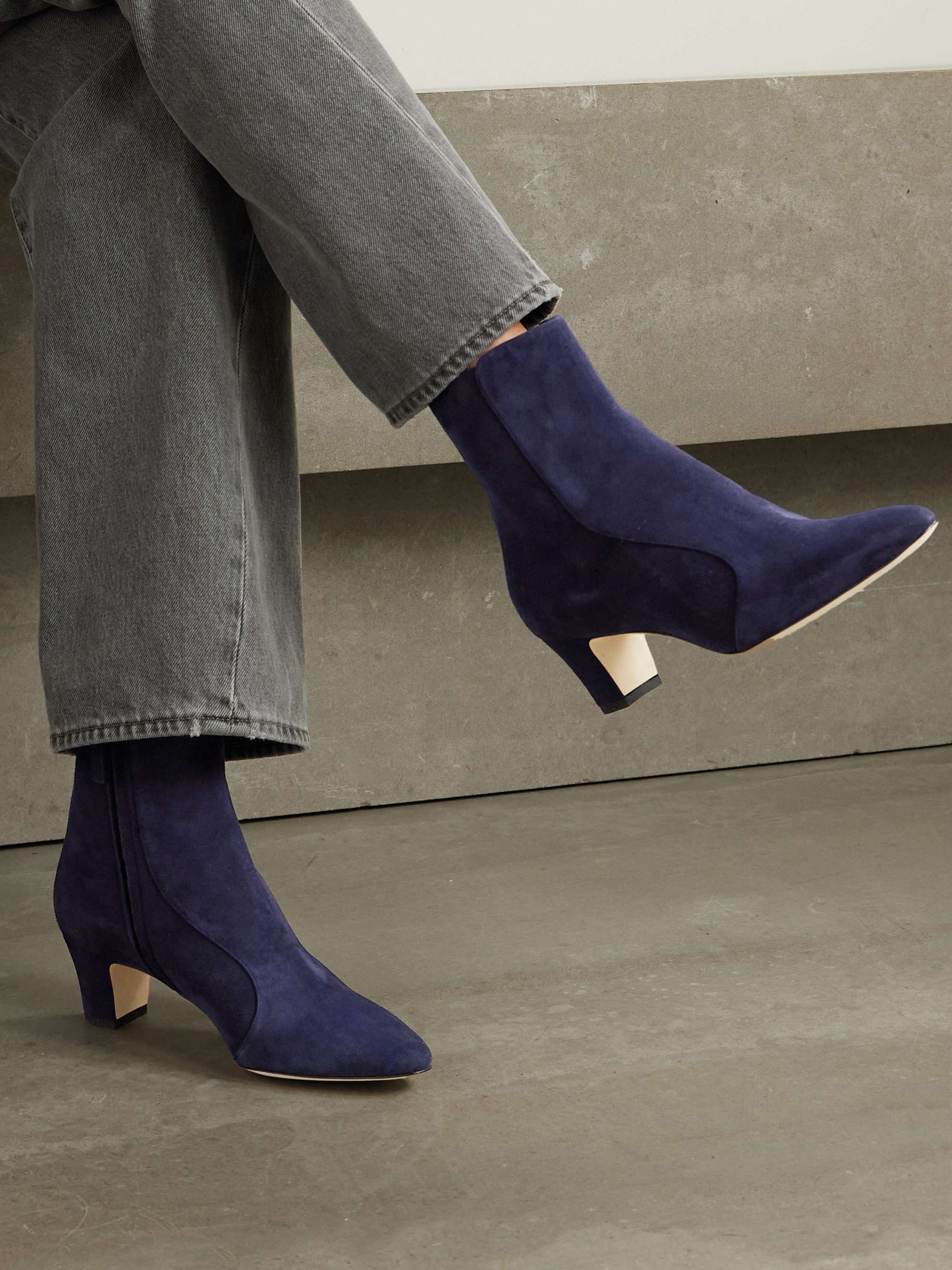 MANOLO BLAHNIK Myconia 50 suede ankle boots | NET-A-PORTER