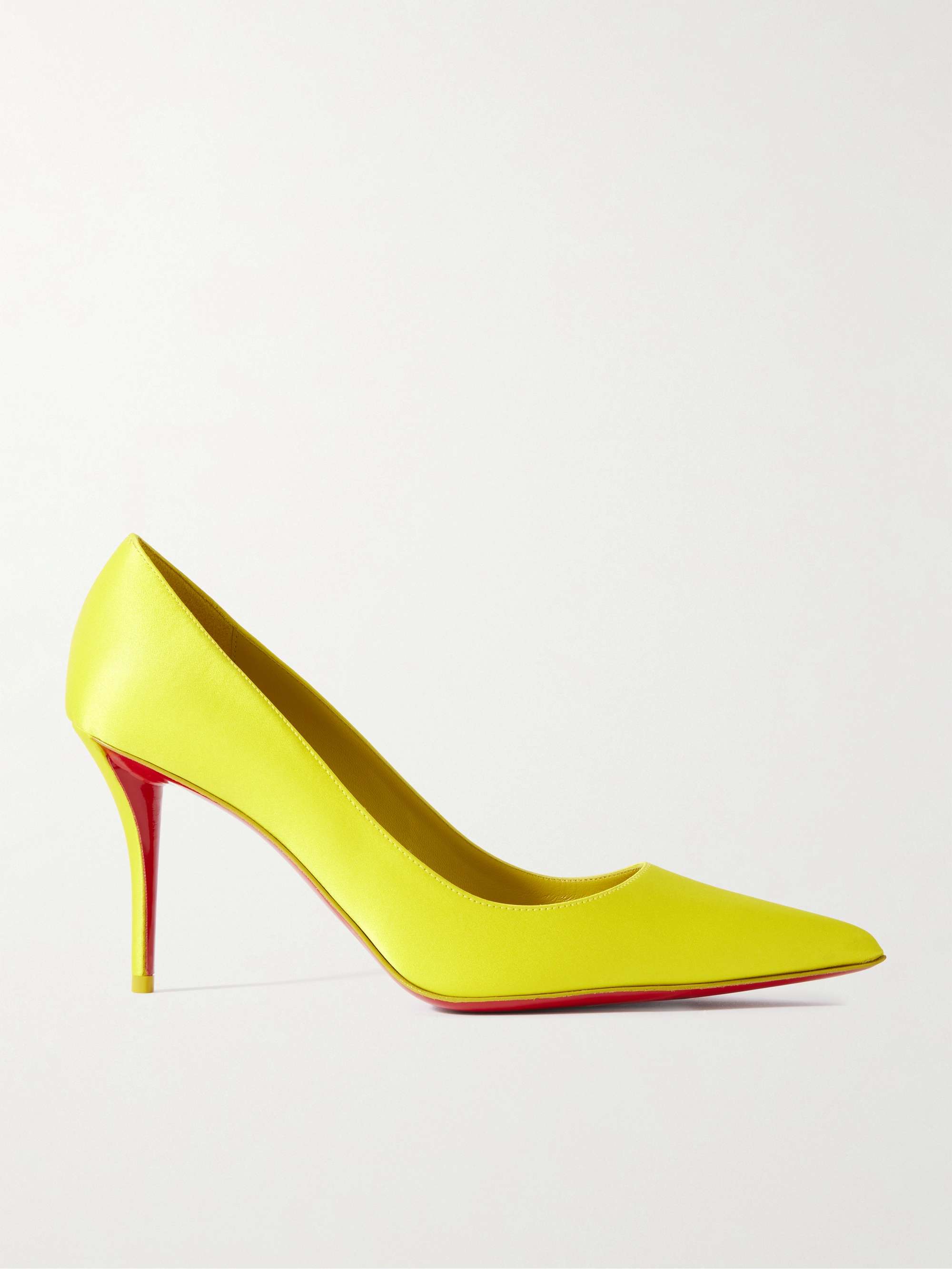 CHRISTIAN LOUBOUTIN Apostropha 80 satin pumps | NET-A-PORTER