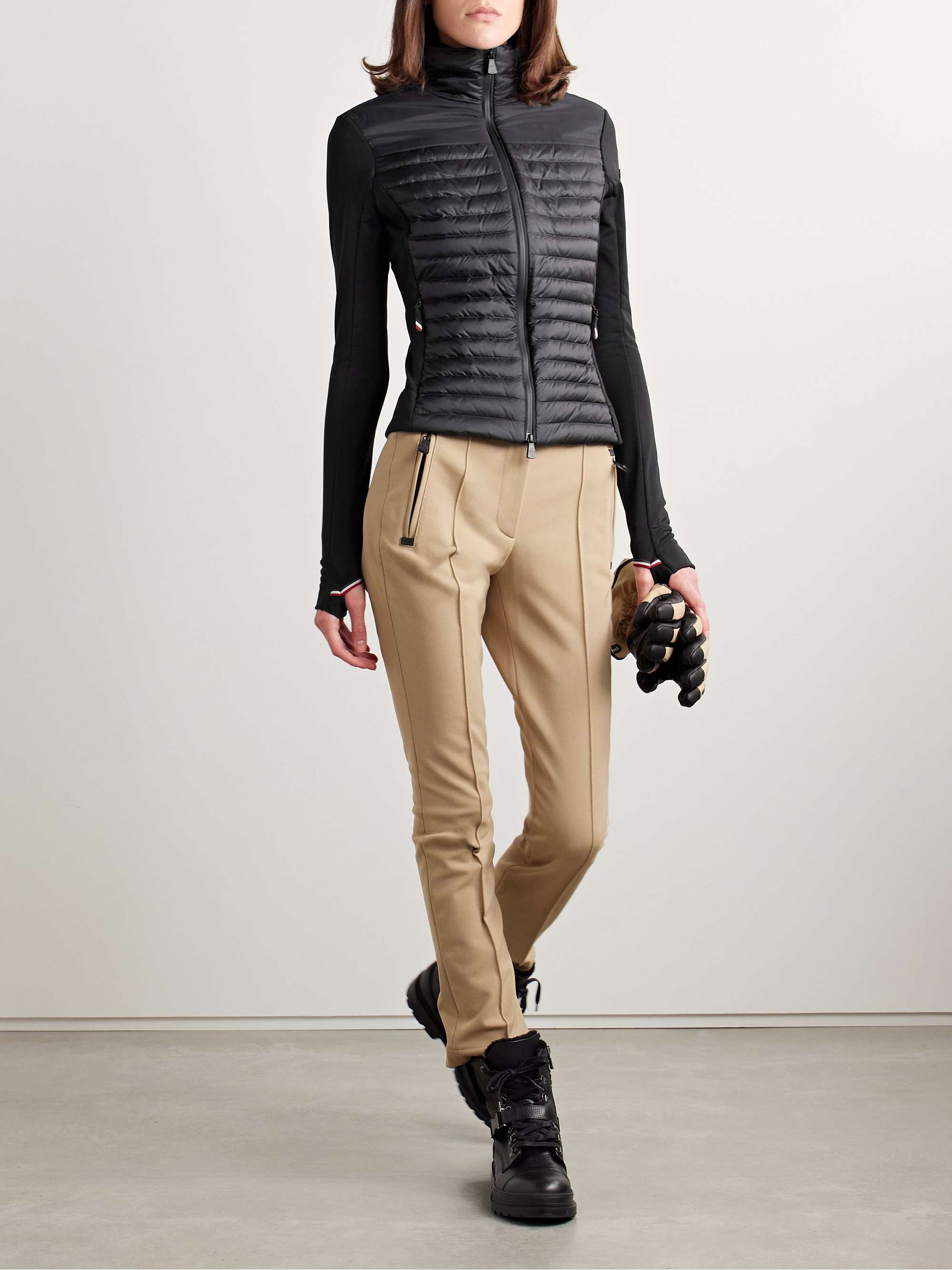 MONCLER GRENOBLE Power Grid paneled Polartec® jersey and quilted