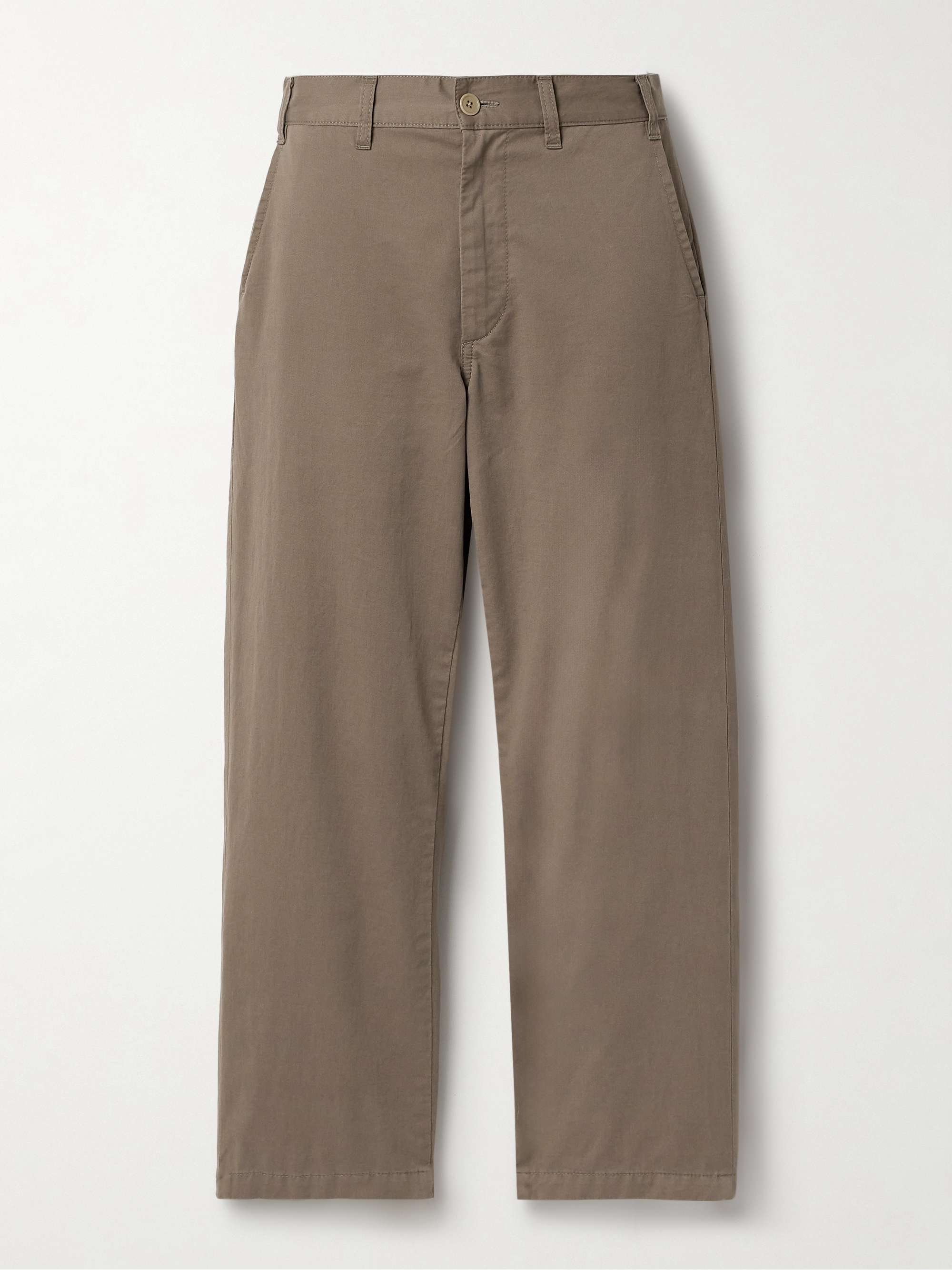 THE ROW Zalenka cropped cotton and cashmere-blend twill straight