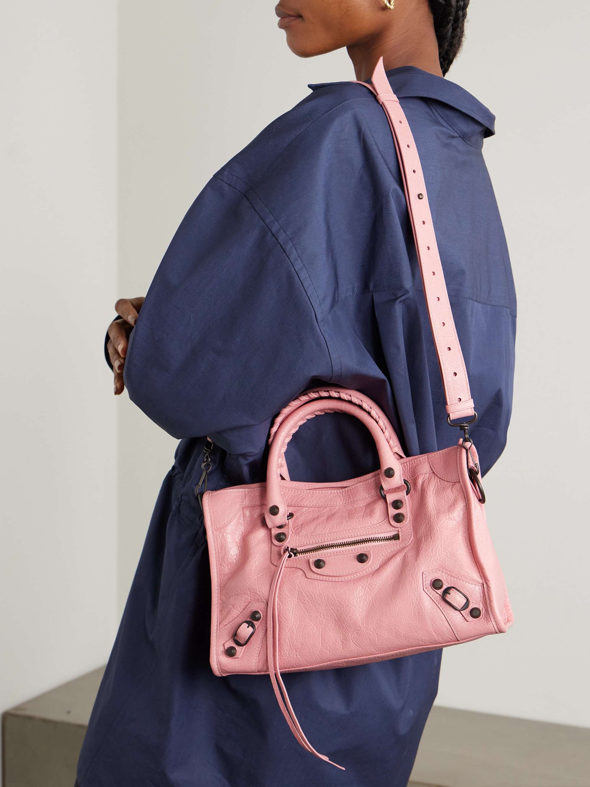 BALENCIAGA Le City small embellished textured-leather tote | NET-A