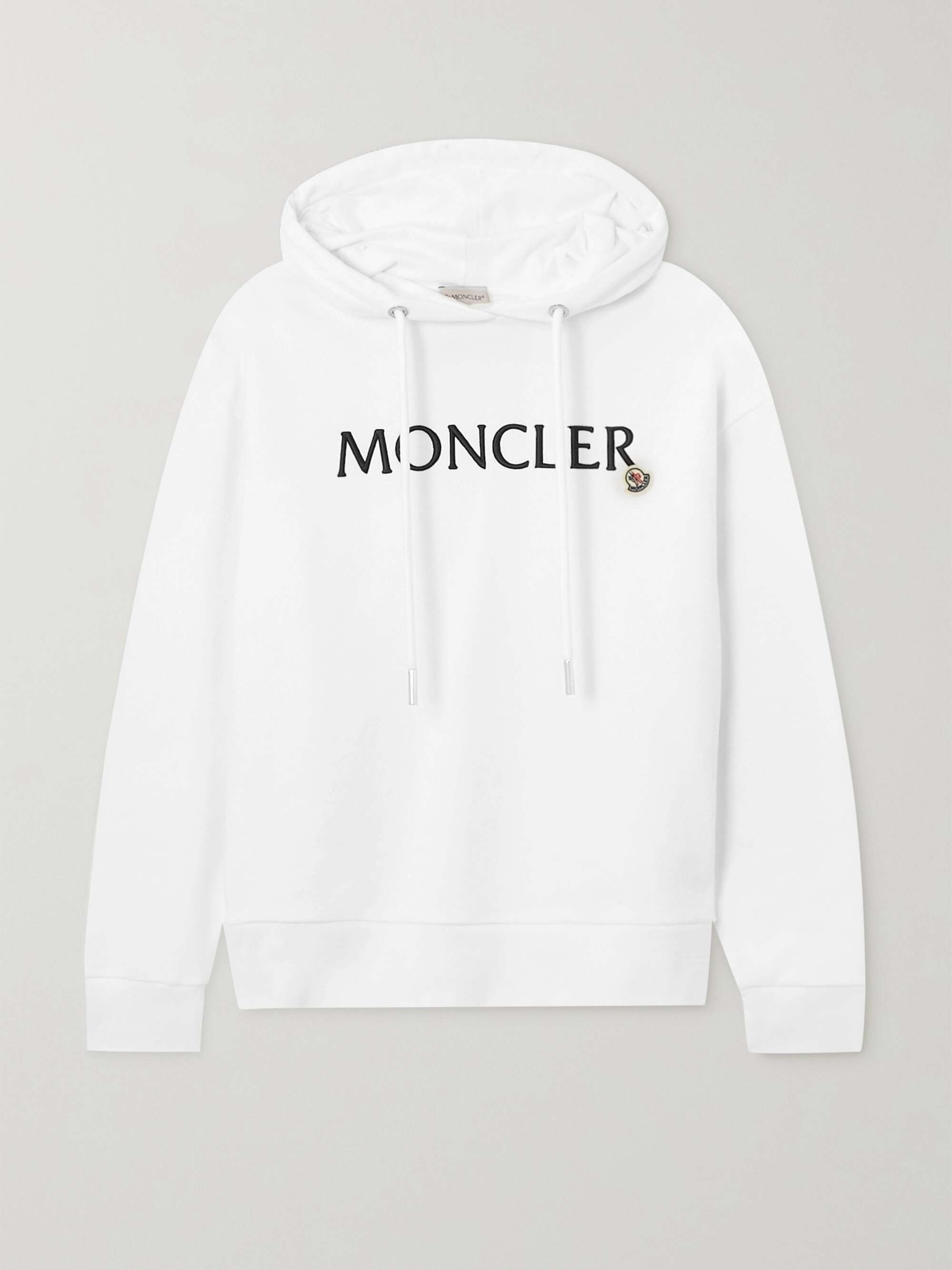 MONCLER Appliquéd cotton-jersey hoodie | NET-A-PORTER