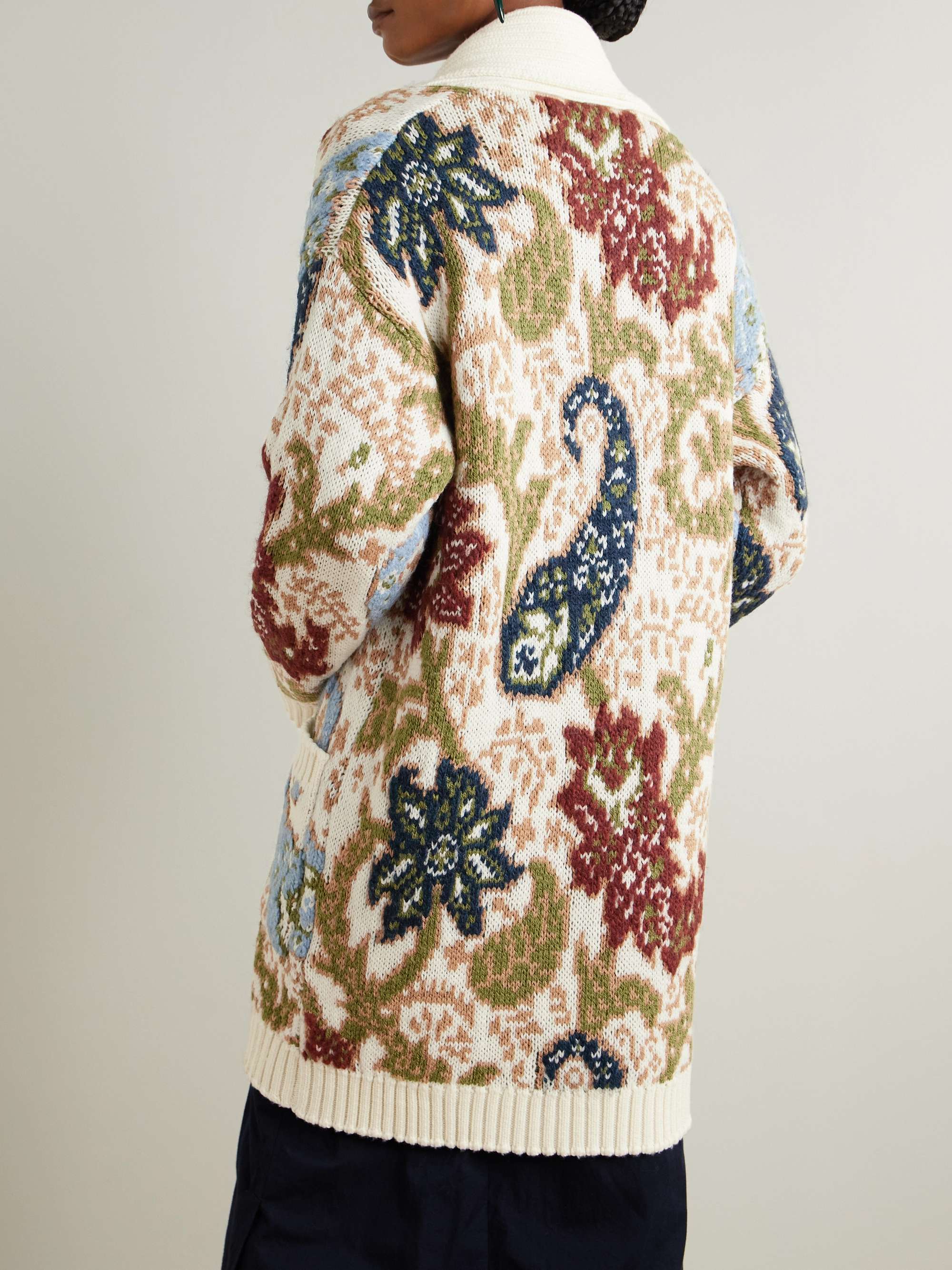 ETRO Oversized jacquard-knit wool-blend cardigan | NET-A-PORTER