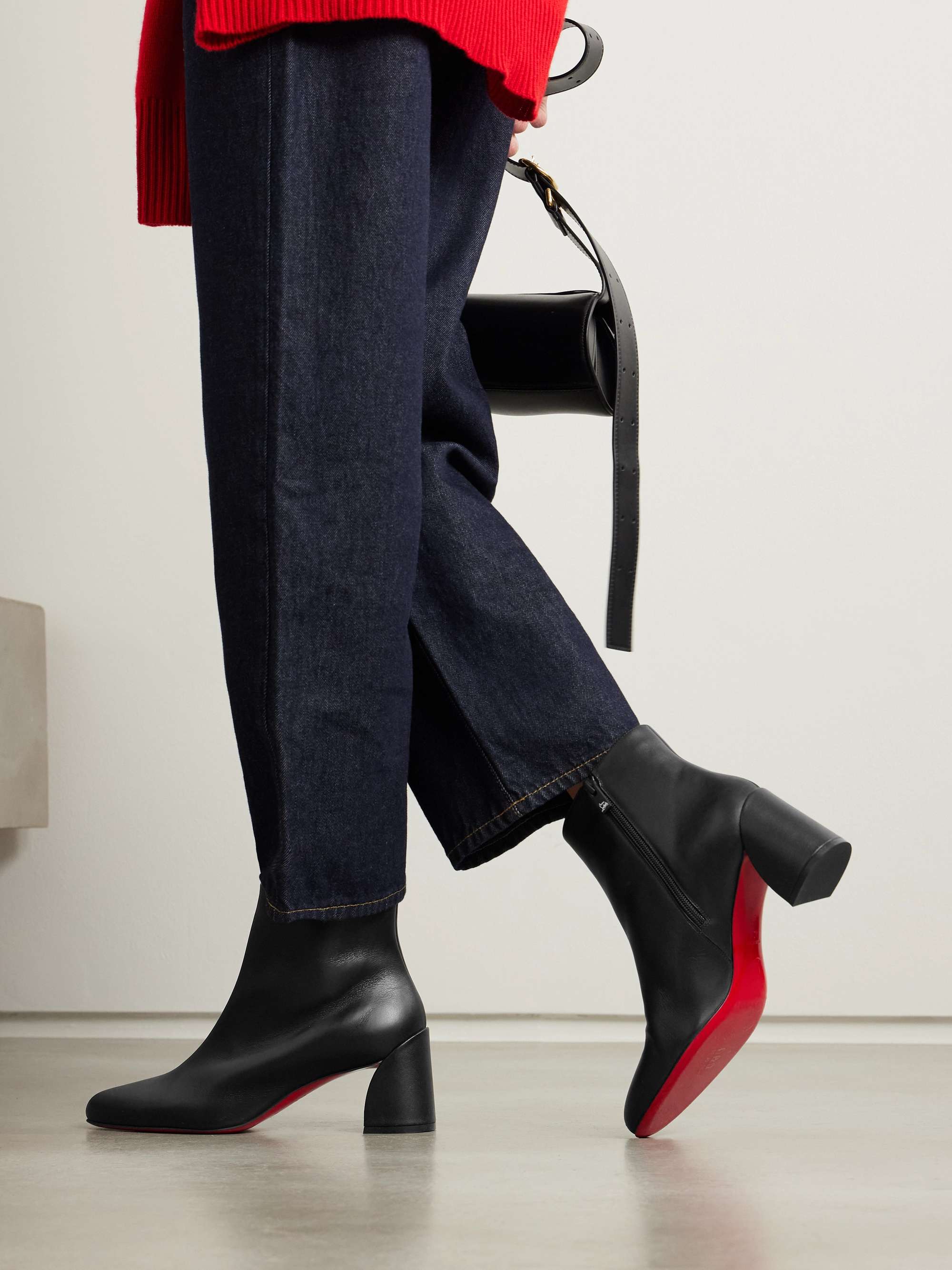 CHRISTIAN LOUBOUTIN Turela 55 leather ankle boots | NET-A-PORTER
