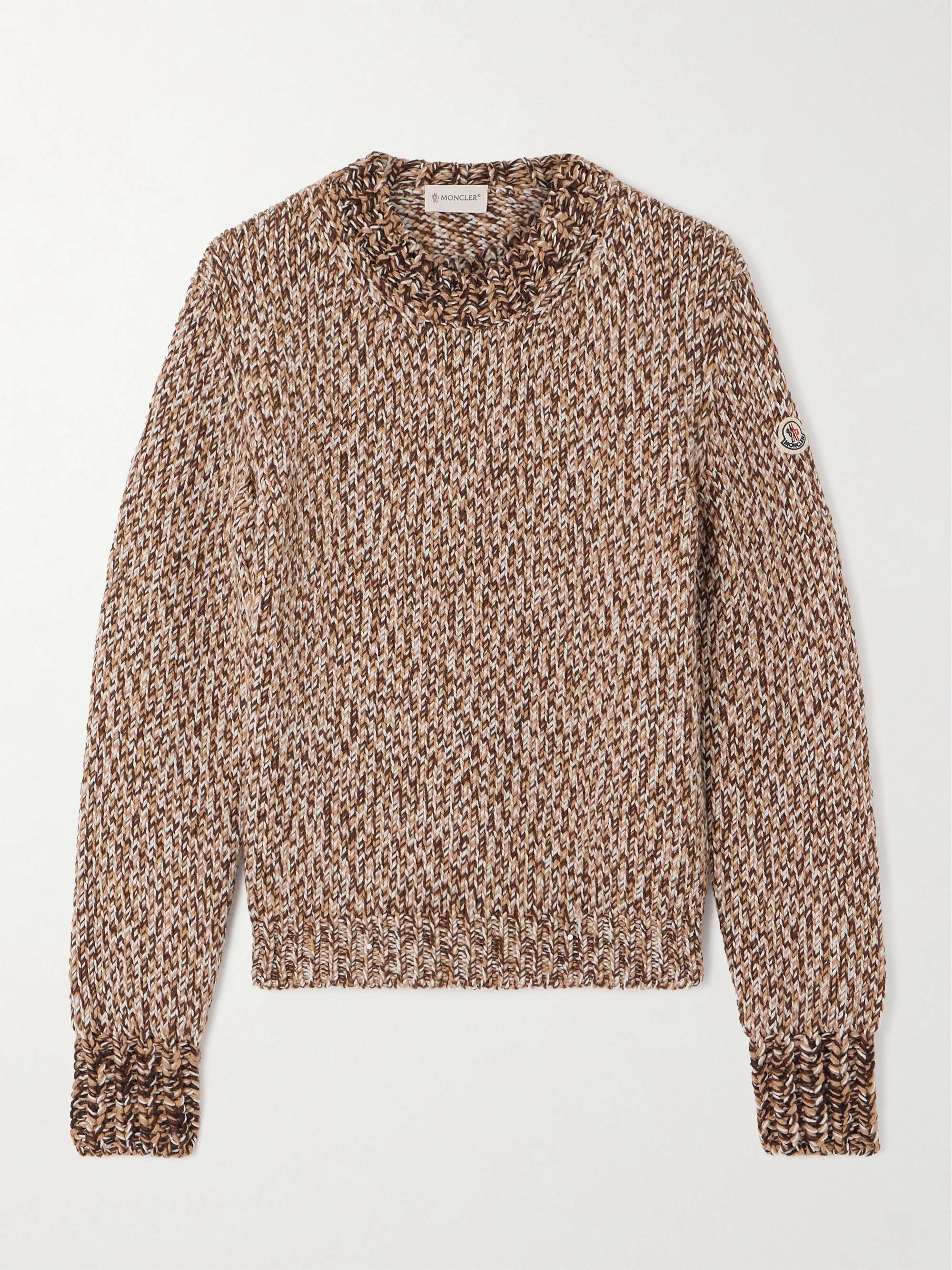 MONCLER Archivio DNA appliquéd wool sweater | NET-A-PORTER