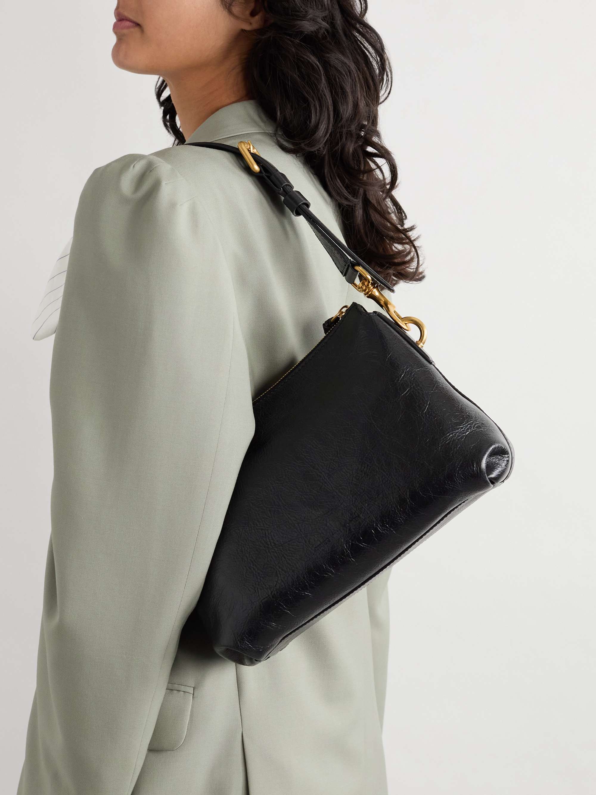 DRIES VAN NOTEN Textured-leather shoulder bag | NET-A-PORTER