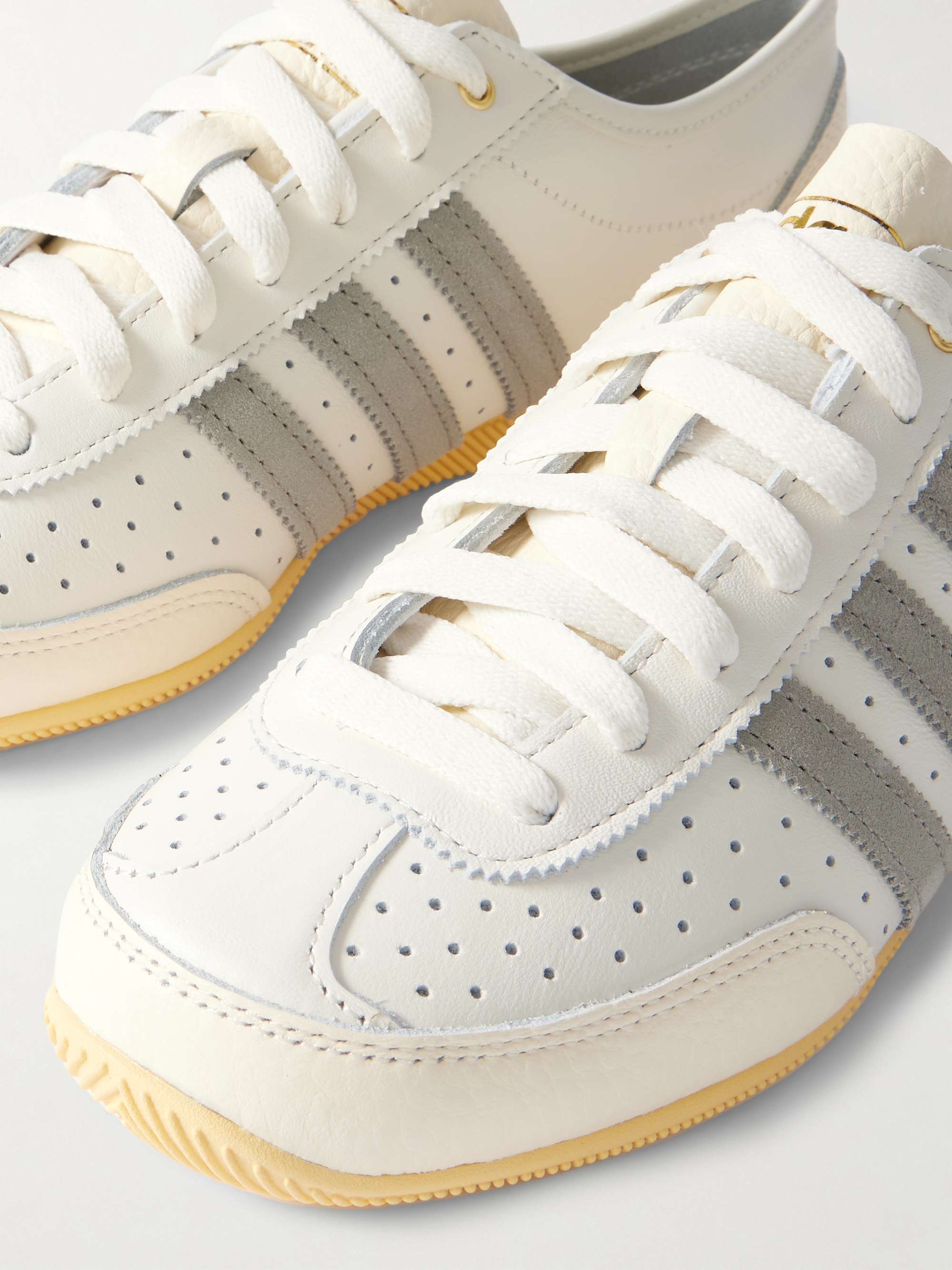 ADIDAS ORIGINALS Japan Decon W perforated suede-trimmed leather