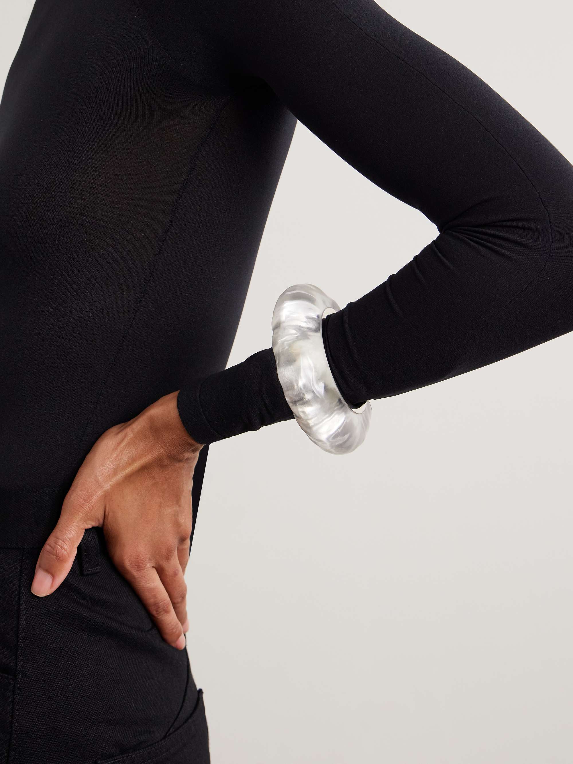 ALAÏA Bumper silver-tone and Plexiglas® cuff | NET-A-PORTER