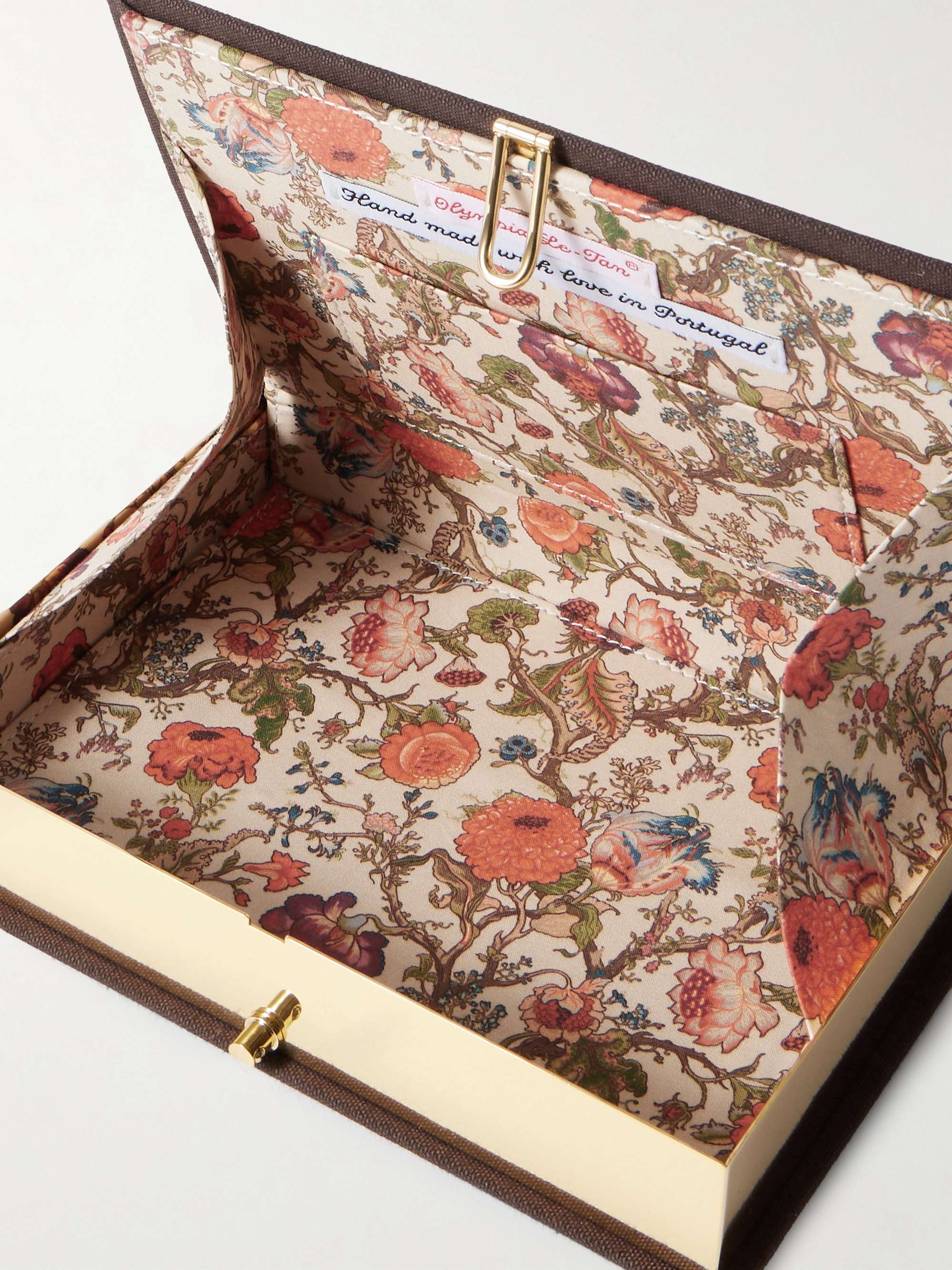 OLYMPIA LE-TAN Vin Chaud embroidered appliquéd canvas clutch | NET