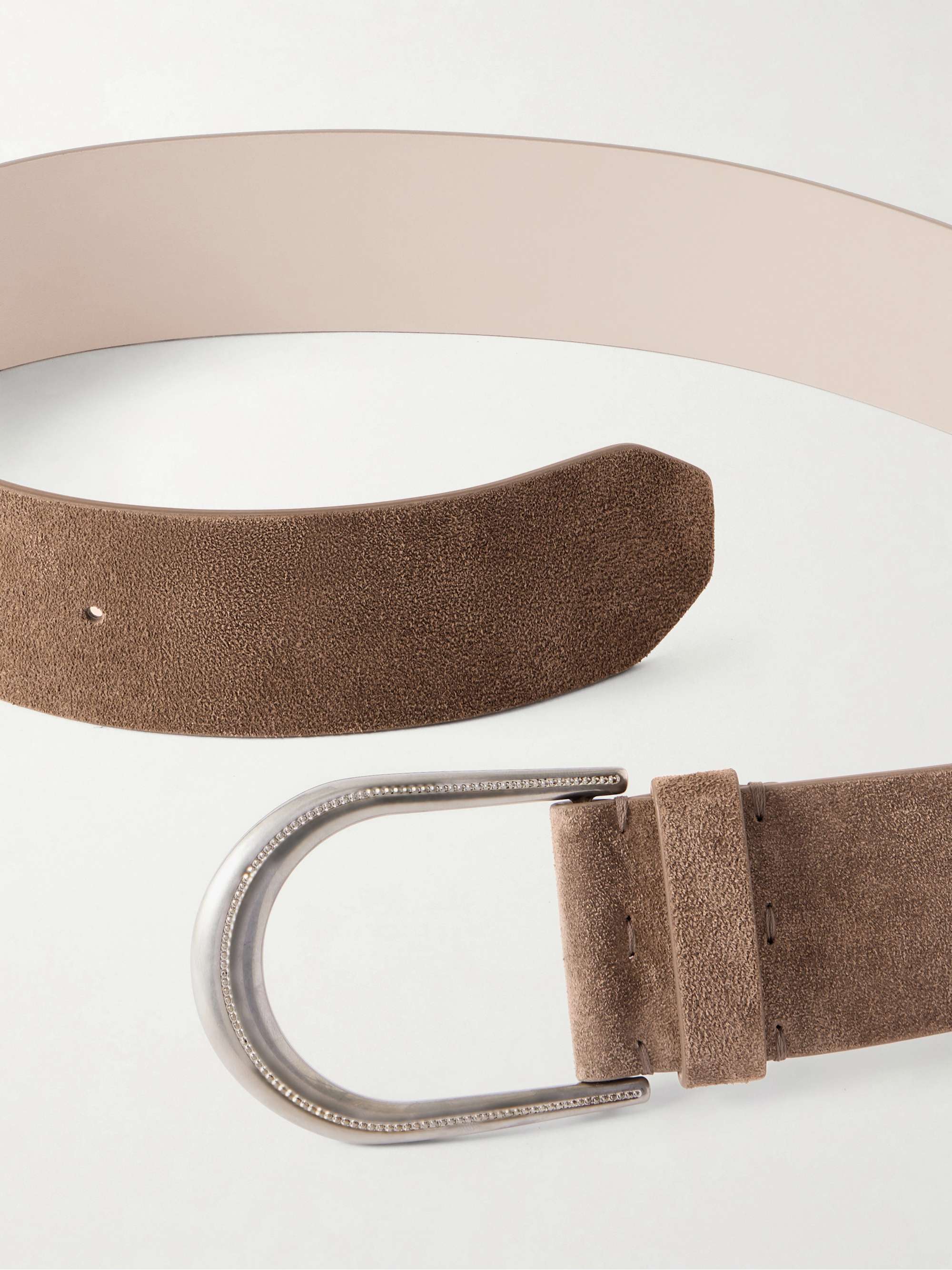 BRUNELLO CUCINELLI Bead-embellished suede belt | NET-A-PORTER