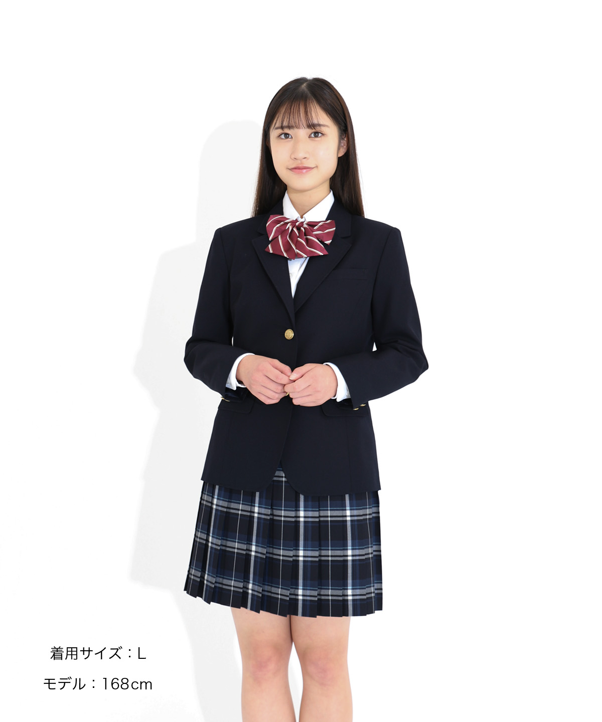 LL〕ブレザー4点セット 2つ釦ネイビーブレザー×ネイビースカート｜制服