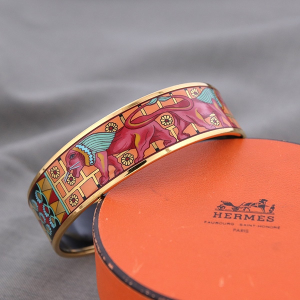HERMES エルメス エマイユ GM バングル 中古(オレンジ): VINTAGE