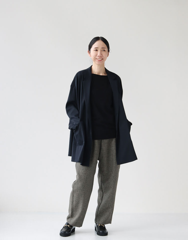 【新品】ミズイロインド　テーラード シャツ ジャケット 黒　ブラック　フリー mizuiro ind テーラードシャツジャケット | mizuiro ind