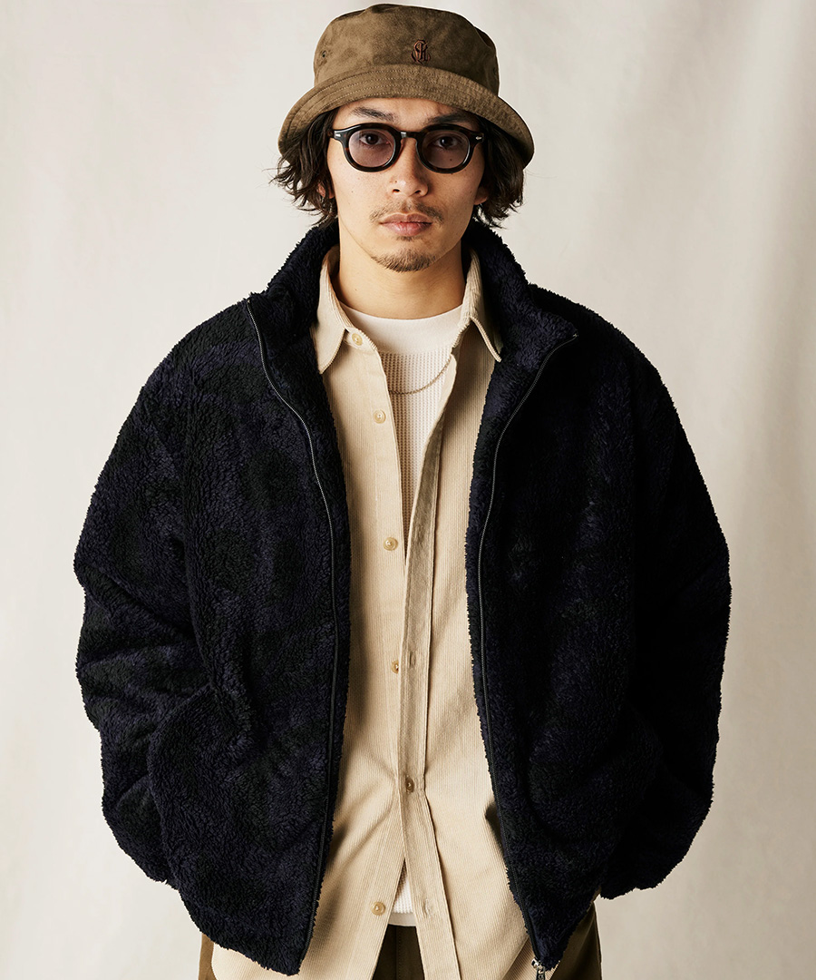 CALEE(キャリー) ジャケット NYLON RIP FLEECE TRACK TYPE JACKET