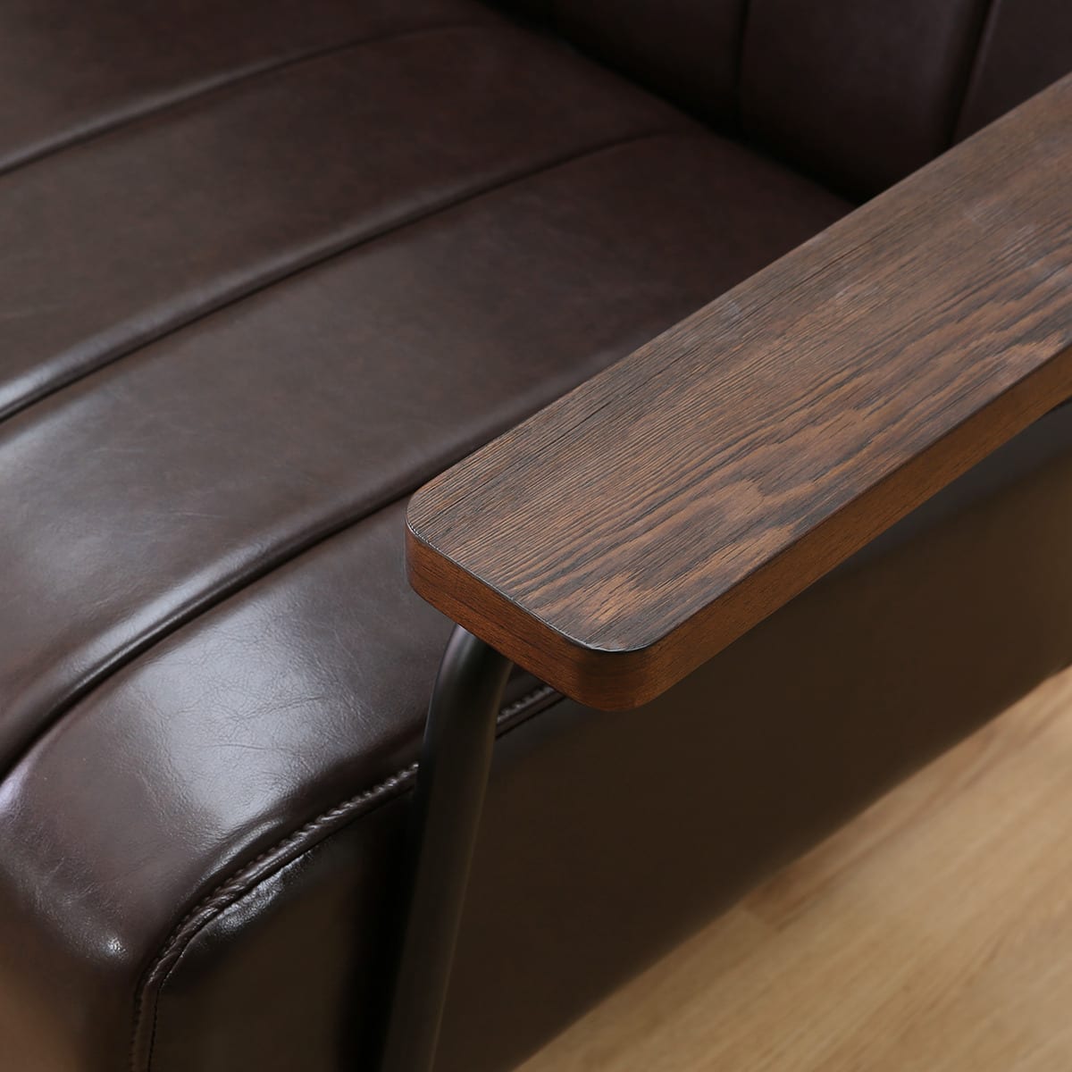 傷・汚れに強い 2人掛けソファ 合皮タイプ (ステイン2KD Nシールド DBR