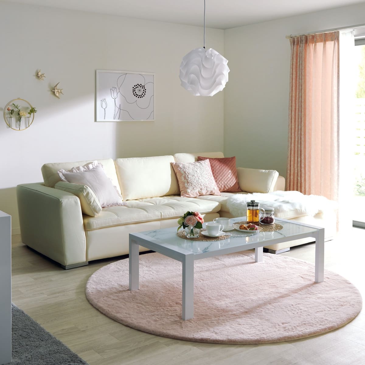 カウチソファ 本革(一部合成皮革)タイプ (ダブルライン3 左カウチ WH