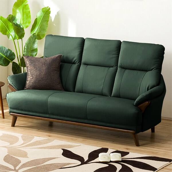 3人掛けソファ 本革(一部合成皮革)タイプ (コウテイ3 LT GR) | ニトリ