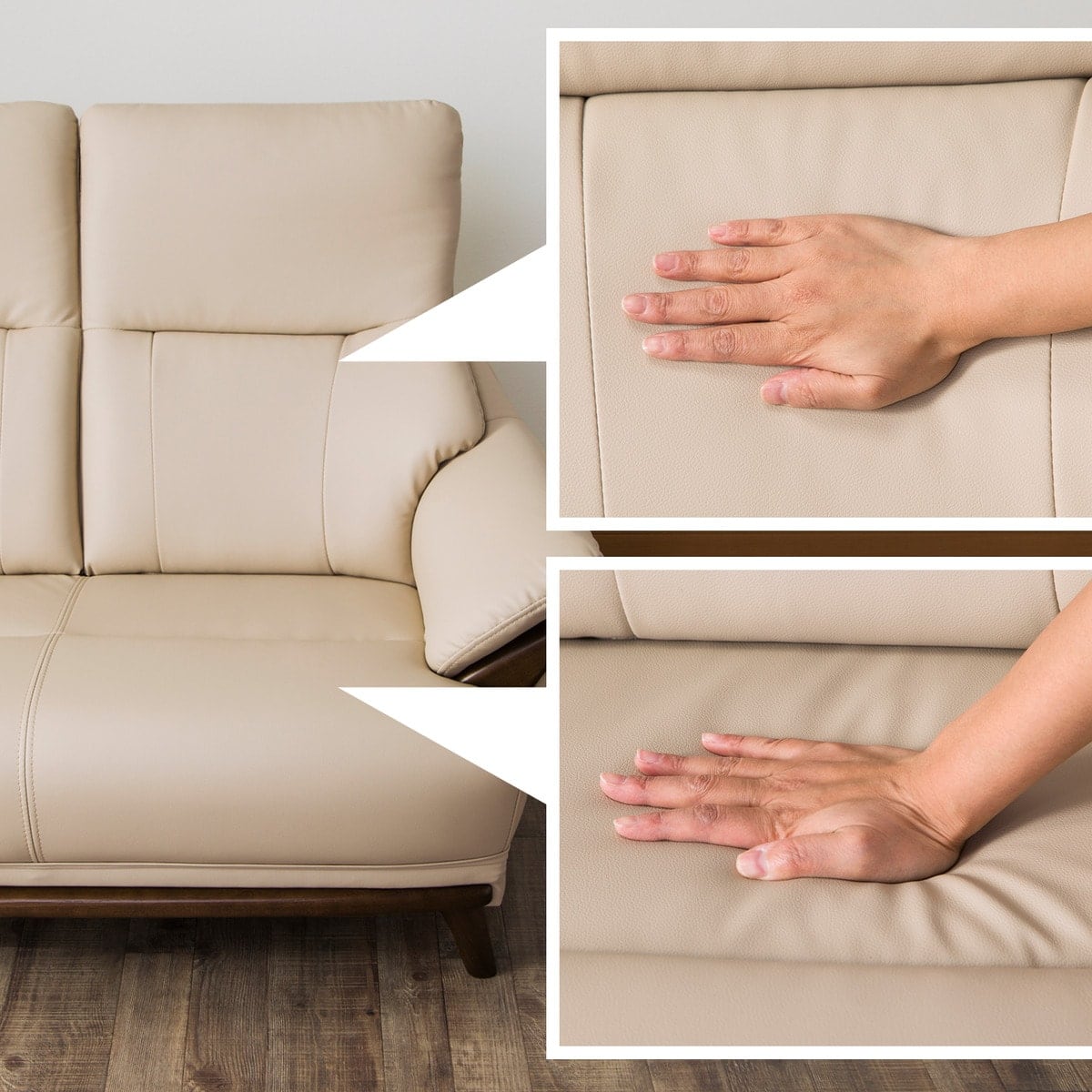 傷・汚れに強い 2人掛けソファ 合皮タイプ (コウテイ3 Nシールド BE