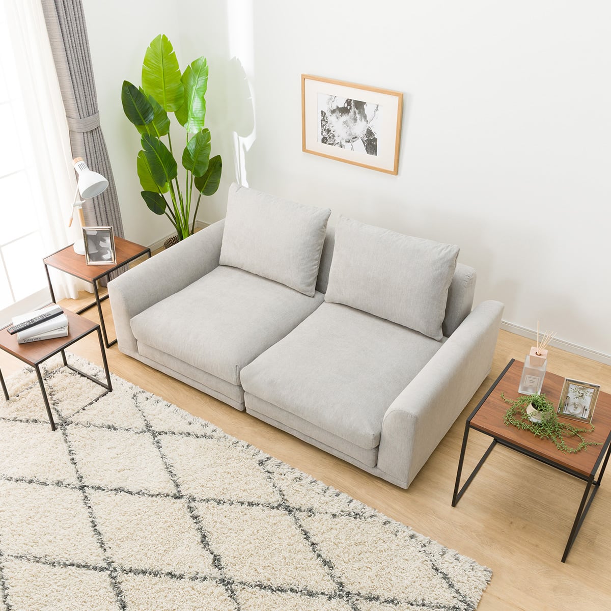 2人掛けローソファ 布張りタイプ (HM04 MO) | ニトリネット【公式