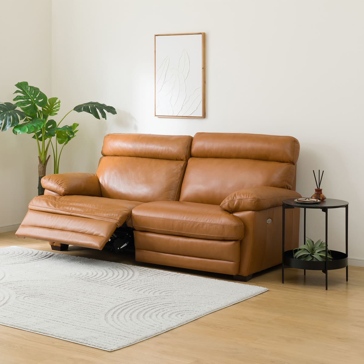 3人掛け両電動リクライニングソファ 本革タイプ (NZ278 BR) | ニトリ