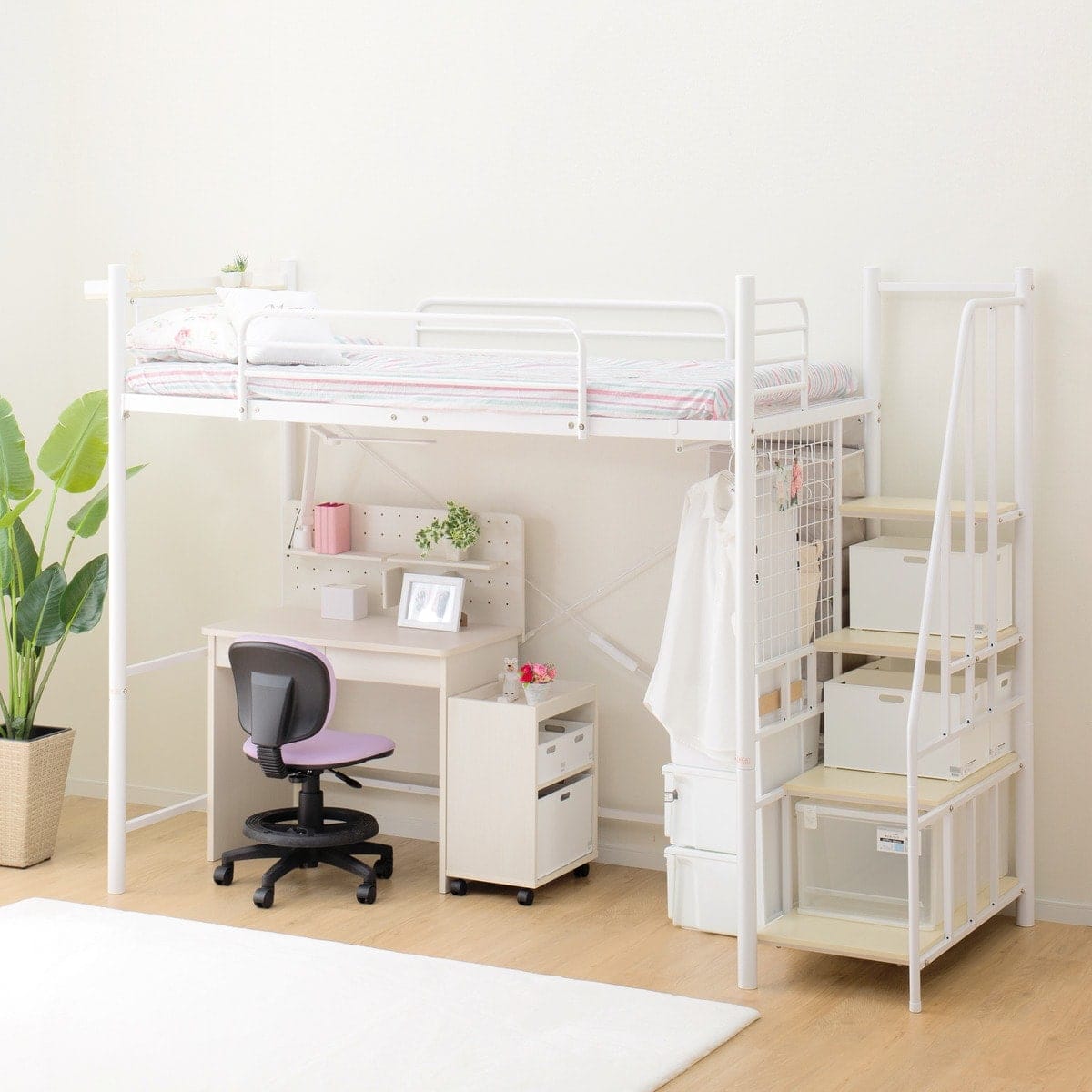 ニトリ 階段付きロフトベッド(LB-001WH) - 通販 | 家具とインテリアの