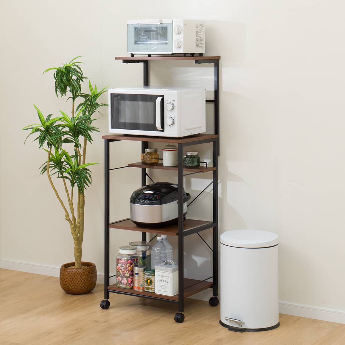 レンジラック (OT001上棚付き MBR/BK) | ニトリネット【公式】 家具