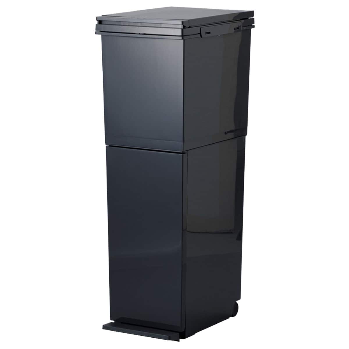 分別ダストボックス スリム パッキン付 (ペダル2段 38L ダークグレー