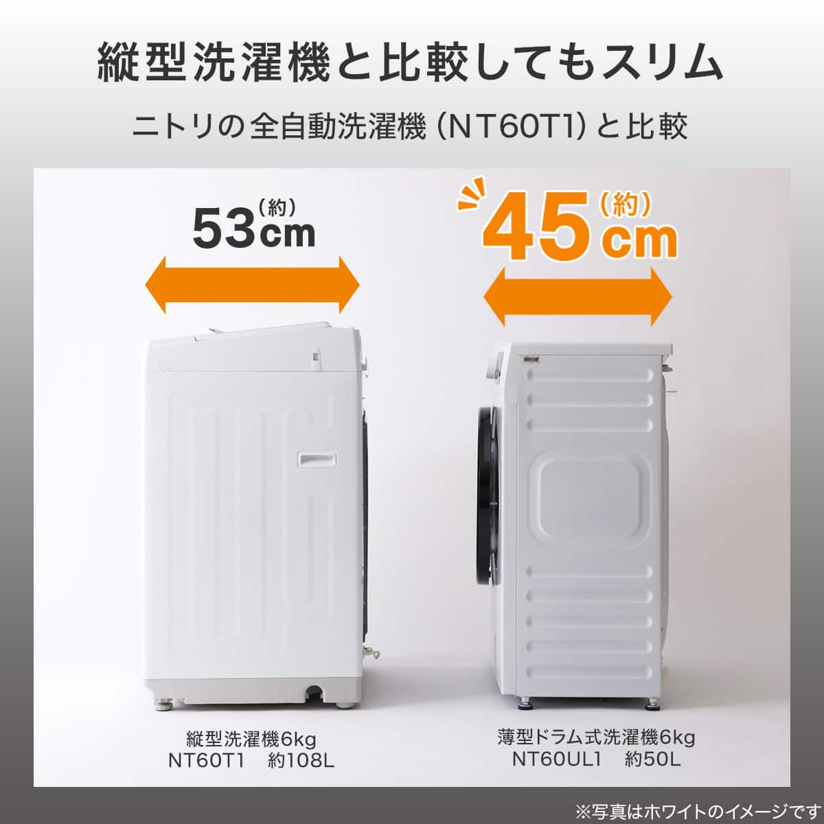 6kgスリムドラム式洗濯機 (乾燥なし)(ND60UL1 ブラック)(リサイクル