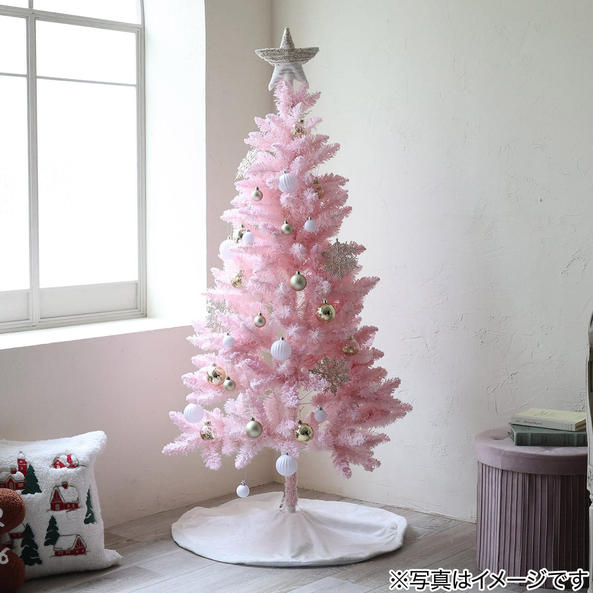ヌードツリー(ピンク 150cm D n5HH)+ゴールドオーナメントセット