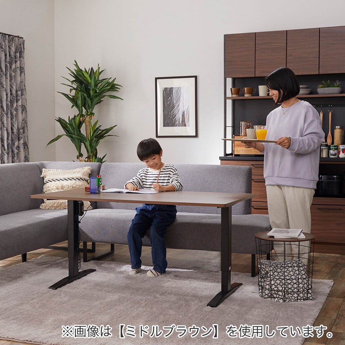 電動昇降ダイニングテーブル(JT341 135 LBR) | ニトリネット【公式