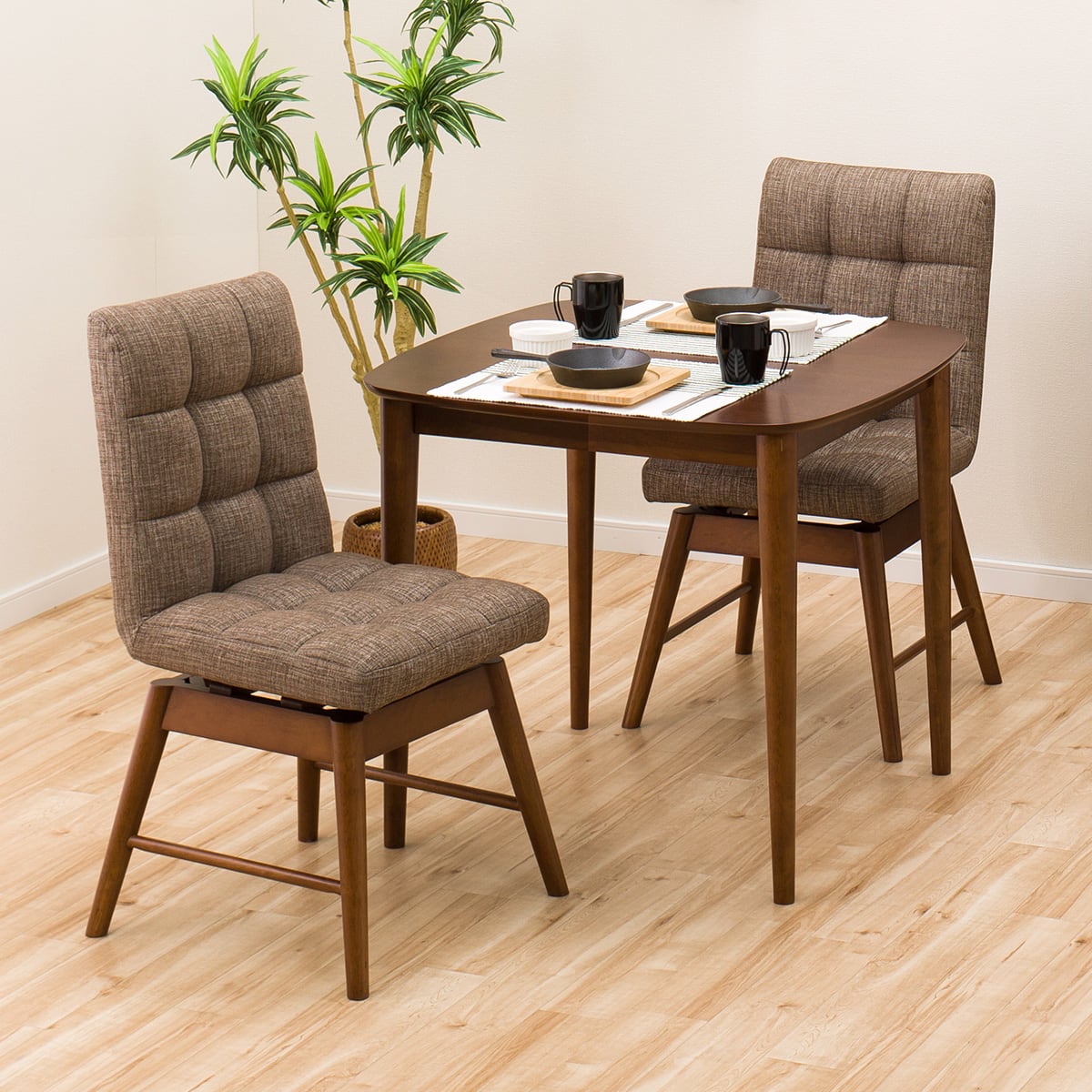 ダイニングテーブル3点セット(DTライジング80/DCライジング MBR/BE