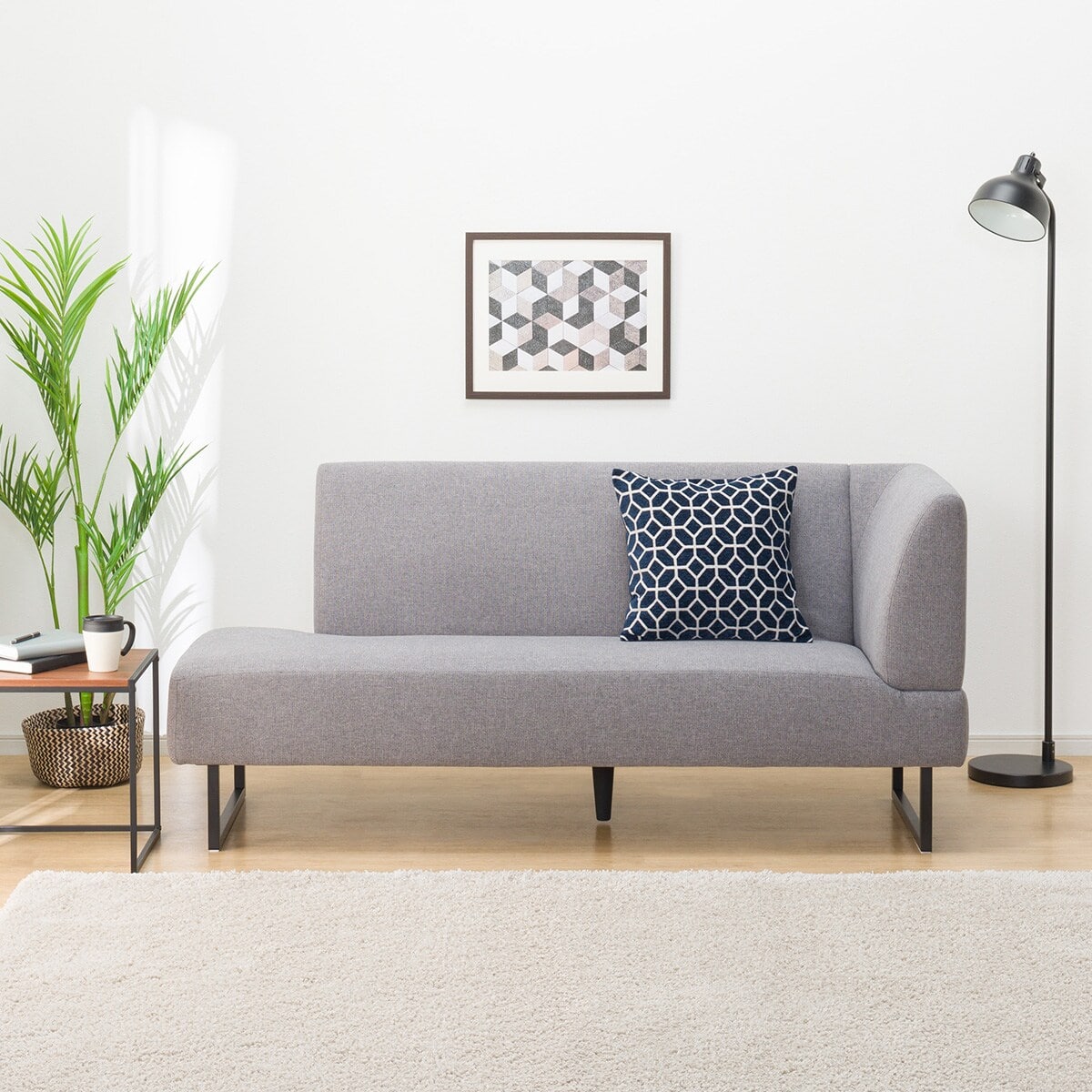 傷・汚れに強い リビングダイニングカウチソファ 布張りタイプ (左肘