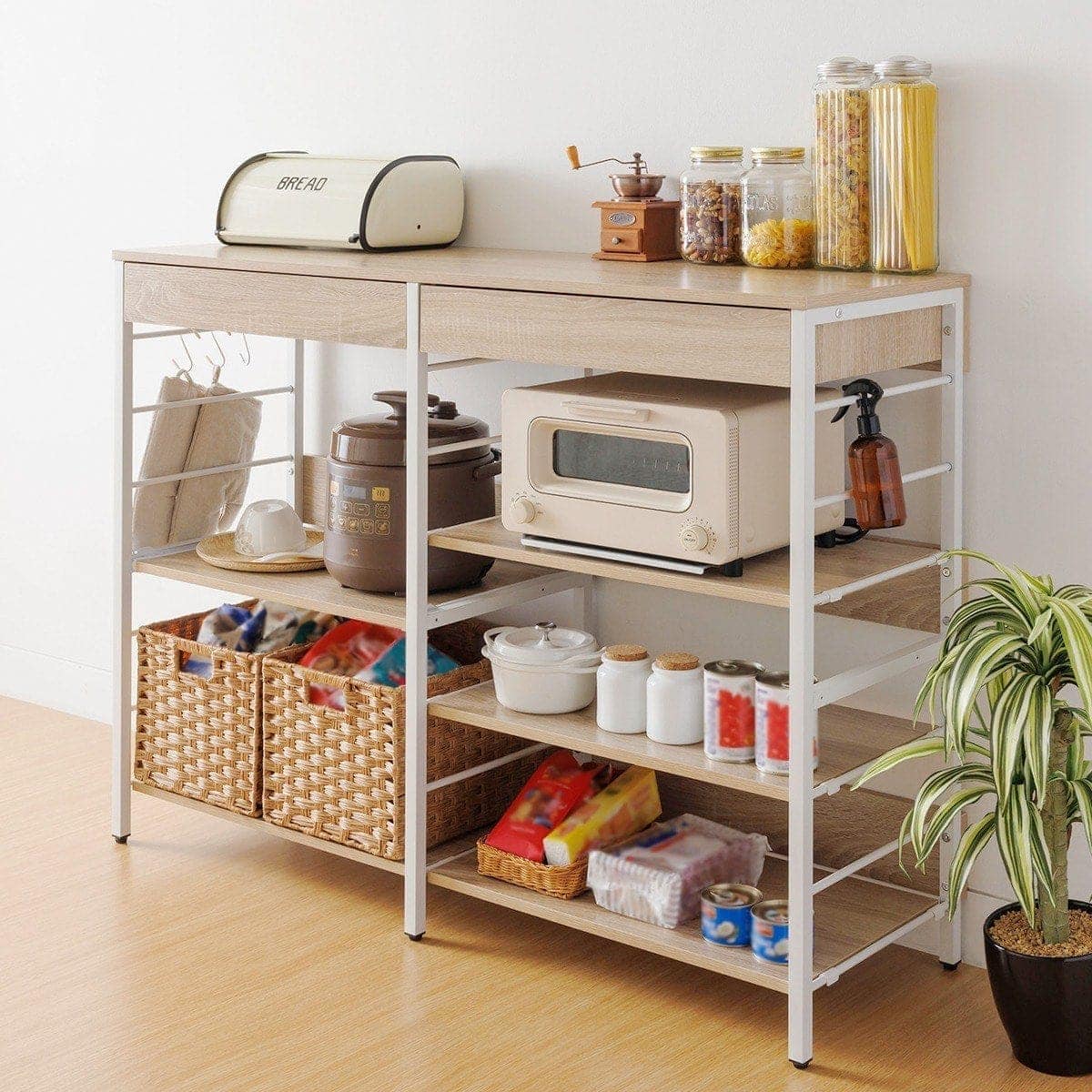 スライド棚付きキッチンカウンター (幅120cm NA) | ニトリネット【公式