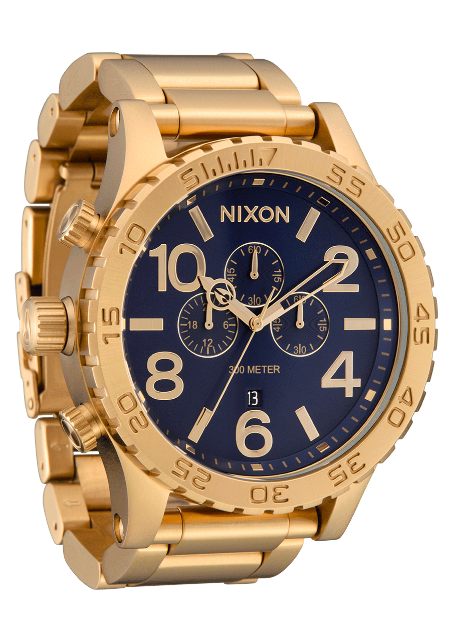51-30 Chrono Watch | Gold / Blue Sunray / Gold | Men's Stainless