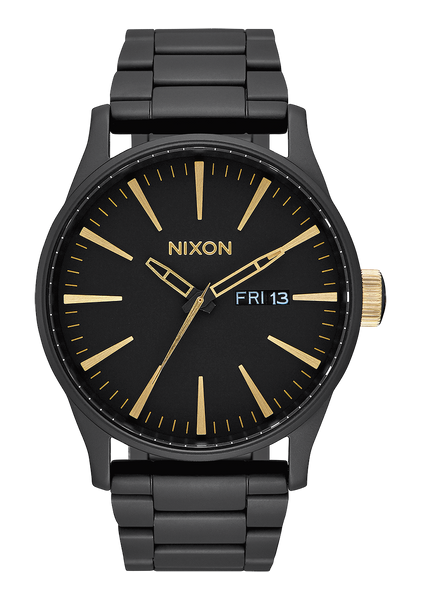 Sentry Stainless Steel Watch | Matte Black / Gold | Men's