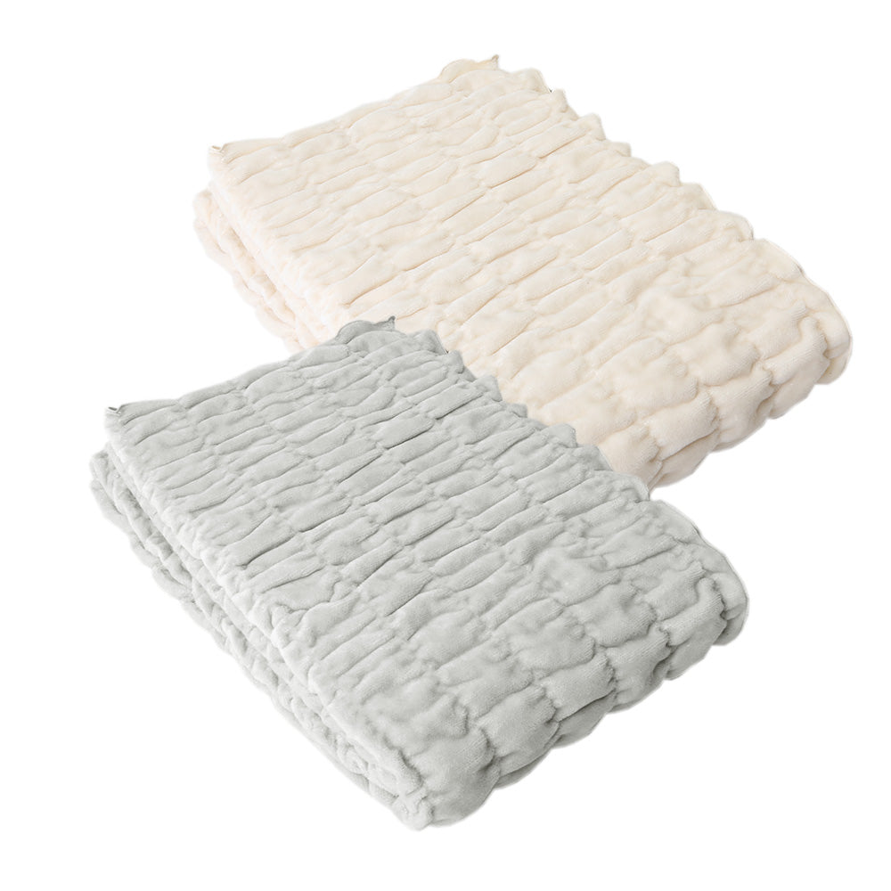 2枚セット特価】日本製オーガニックくしゅくしゅケット 140×200cm