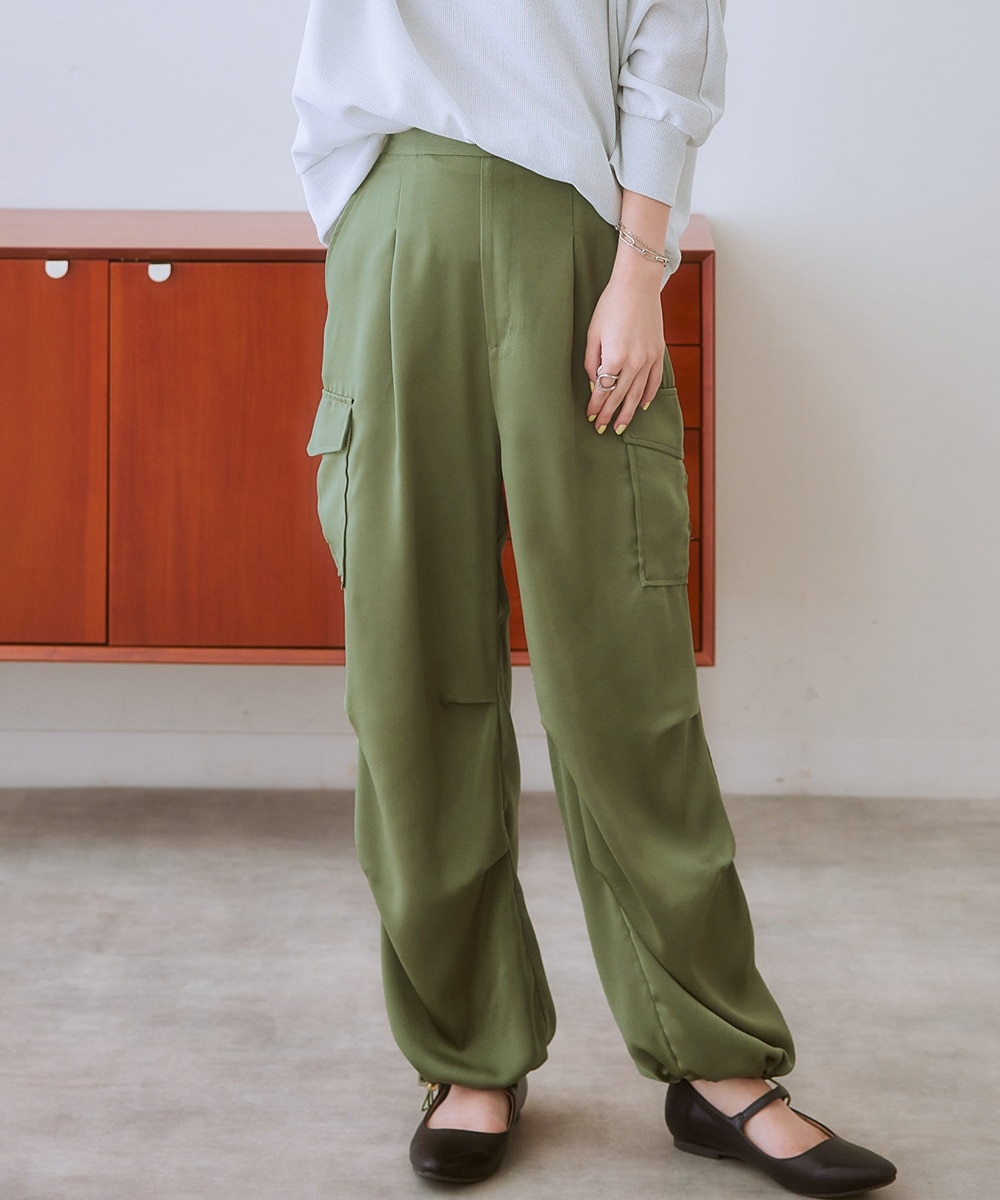 サテンカーゴパンツ 通販【ニッセン】