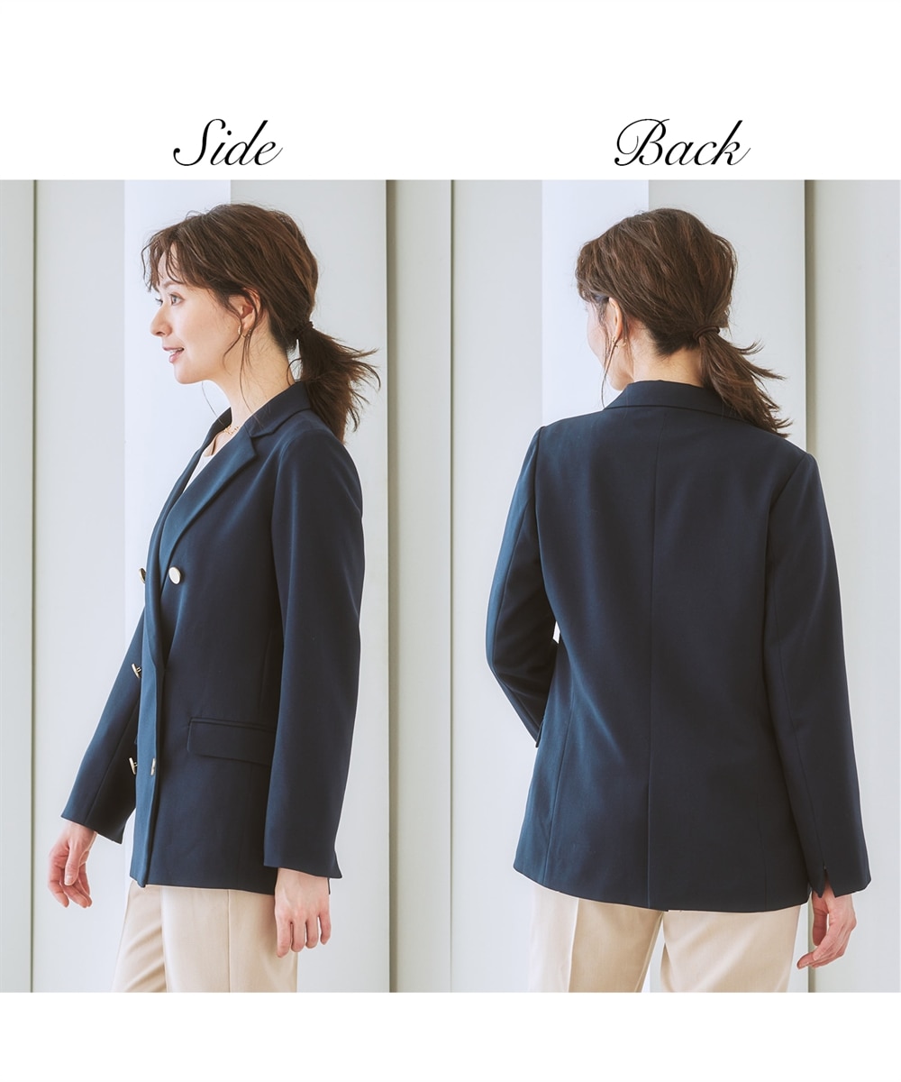 洗える金ボタンダブルブレストジャケット 通販【ニッセン】