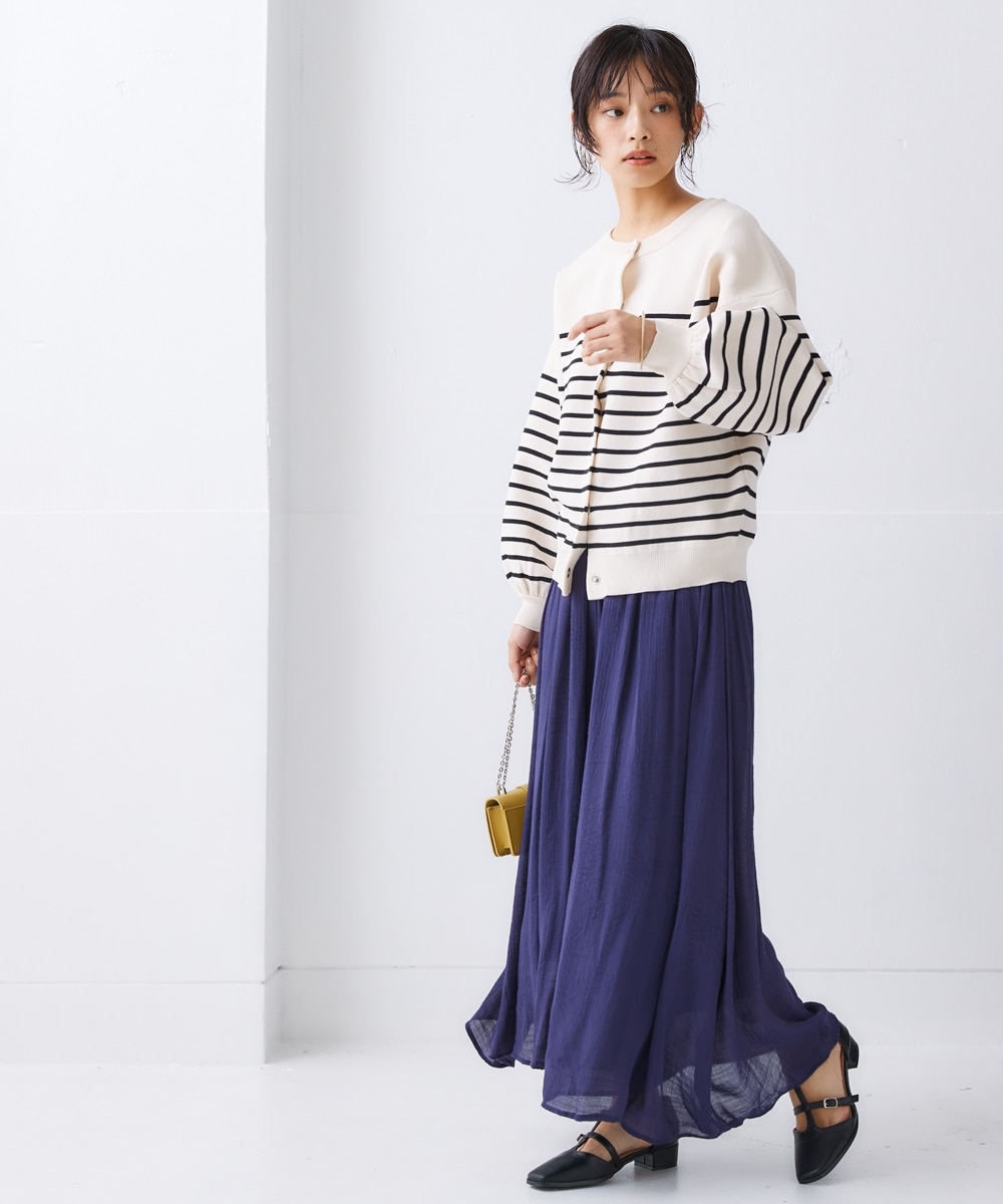 ふんわりスラブ素材スカート見えワイドパンツ 通販【ニッセン】