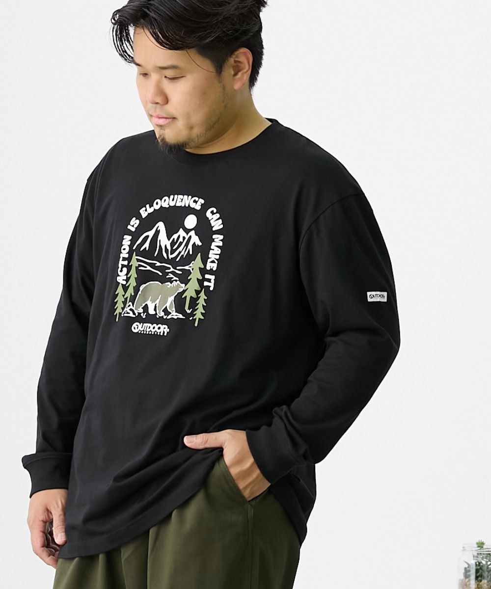 ラッセルノ 長袖シャツ 黒 プリントデザイン ラッセルノ グラフィック